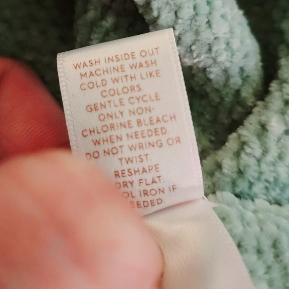 LC Lauren Conrad Mint Green Fuzzy Sweater Bow Sleeve Hi Low Women's Medium M EUC - Picture 13 of 13